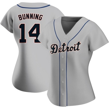 Replica Jim Bunning Women's Detroit Tigers Gray Road Jersey