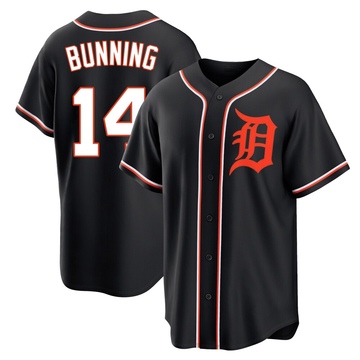 Replica Jim Bunning Youth Detroit Tigers Black Fashion Out Jersey