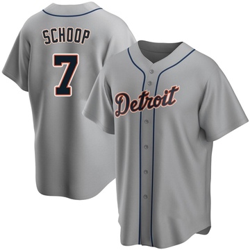 Replica Jonathan Schoop Men's Detroit Tigers Gray Road Jersey