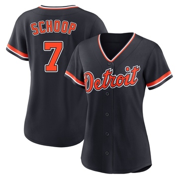 Replica Jonathan Schoop Women's Detroit Tigers Navy Alternate 2nd Jersey