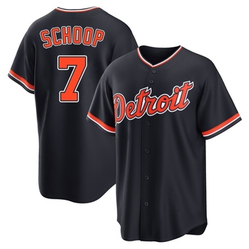 Replica Jonathan Schoop Youth Detroit Tigers Navy Alternate 2nd Jersey