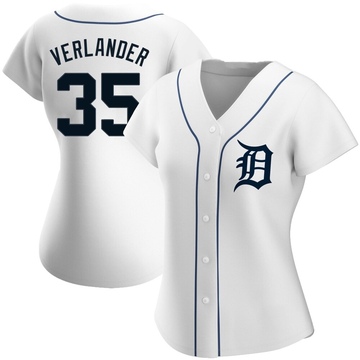 Replica Justin Verlander Women's Detroit Tigers White Home Jersey