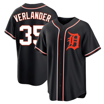 Replica Justin Verlander Youth Detroit Tigers Black Fashion Out Jersey
