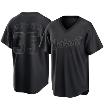 Replica Justin Verlander Youth Detroit Tigers Black Pitch Fashion Jersey