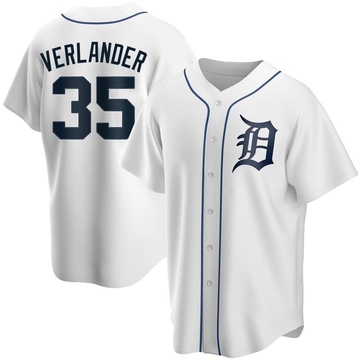 Replica Justin Verlander Youth Detroit Tigers White Home Jersey