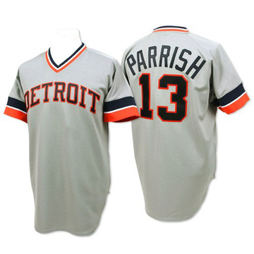Replica Lance Parrish Men's Detroit Tigers Grey Throwback Jersey