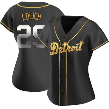 Replica Mickey Lolich Women's Detroit Tigers Black Golden Alternate Jersey