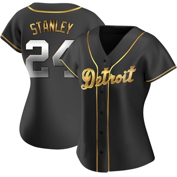 Replica Mickey Stanley Women's Detroit Tigers Black Golden Alternate Jersey