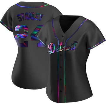 Replica Mickey Stanley Women's Detroit Tigers Black Holographic Alternate Jersey