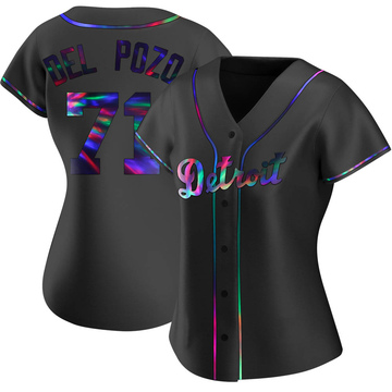 Replica Miguel Del Pozo Women's Detroit Tigers Black Holographic Alternate Jersey