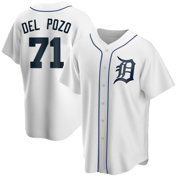 Replica Miguel Del Pozo Youth Detroit Tigers White Home Jersey