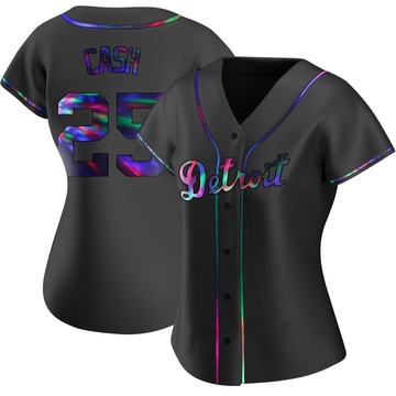 Replica Norm Cash Women's Detroit Tigers Black Holographic Alternate Jersey