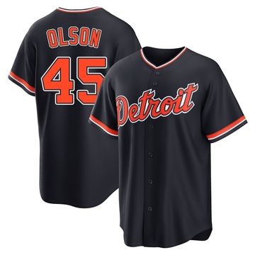 Replica Reese Olson Men's Detroit Tigers Navy Alternate 2nd Jersey
