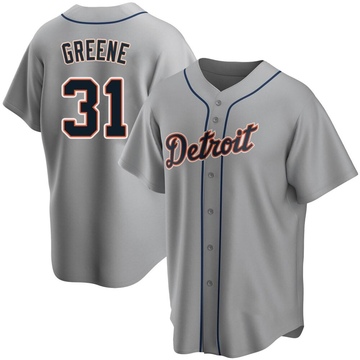 Replica Riley Greene Men's Detroit Tigers Green Gray Road Jersey