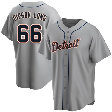 Replica Sawyer Gipson-Long Men's Detroit Tigers Gray Road Jersey