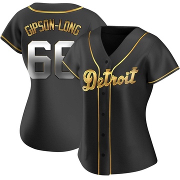 Replica Sawyer Gipson-Long Women's Detroit Tigers Black Golden Alternate Jersey