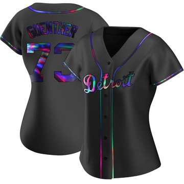 Replica Sean Guenther Women's Detroit Tigers Black Holographic Alternate Jersey