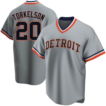 Replica Spencer Torkelson Men's Detroit Tigers Gray Road Cooperstown Collection Jersey
