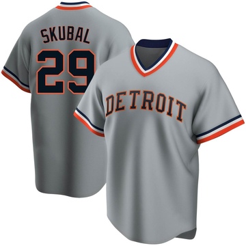 Replica Tarik Skubal Youth Detroit Tigers Gray Road Cooperstown Collection Jersey