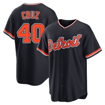 Replica Trei Cruz Men's Detroit Tigers Navy Alternate 2nd Jersey