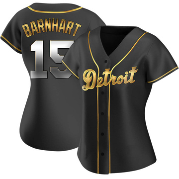 Replica Tucker Barnhart Women's Detroit Tigers Black Golden Alternate Jersey