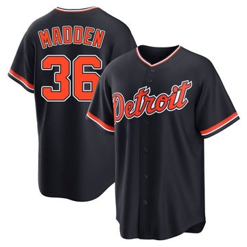 Replica Ty Madden Youth Detroit Tigers Navy Alternate 2nd Jersey