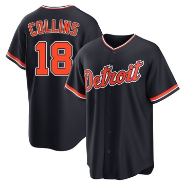 Replica Tyler Collins Men's Detroit Tigers Navy Alternate 2nd Jersey