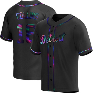 Replica Tyler Collins Youth Detroit Tigers Black Holographic Alternate Jersey