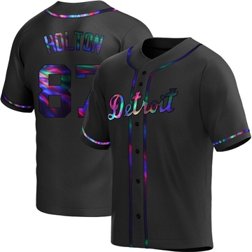 Replica Tyler Holton Youth Detroit Tigers Black Holographic Alternate Jersey