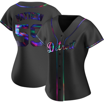 Replica Tyler Mattison Women's Detroit Tigers Black Holographic Alternate Jersey