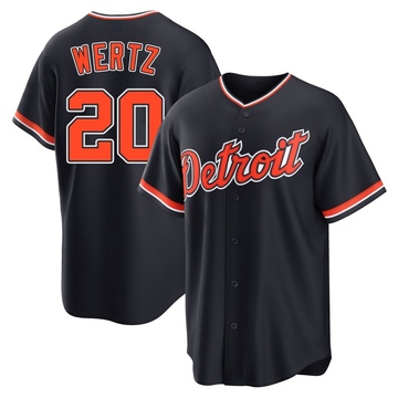Replica Vic Wertz Men's Detroit Tigers Navy Alternate 2nd Jersey