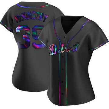 Replica Zach McKinstry Women's Detroit Tigers Black Holographic Alternate Jersey